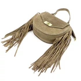   Luka 25-065 taupe női velúr bőr kézitáska, oldaltáska 20 x 15 x 8 cm