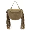 Luka 25-065 taupe női velúr bőr kézitáska, oldaltáska 20 x 15 x 8 cm