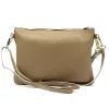Luka 26-005 mogyoró barna-taupe női bőr kézitáska, oldaltáska 27 x 19 x 6 cm