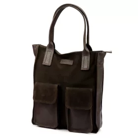   Angelo 01-001-2 barna női bőr vállttáska, shopper 40 x 30 x 14 cm