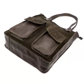   Angelo 01-001-2 barna női bőr vállttáska, shopper 40 x 30 x 14 cm