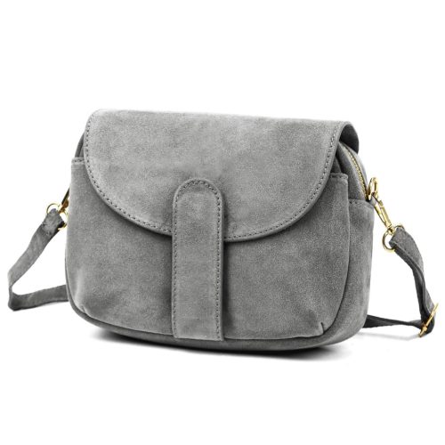 Luka 24-099 szürke női velúr bőr oldaltáska 23 x 18 x 10 cm