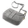 Luka 24-099 szürke női velúr bőr oldaltáska 23 x 18 x 10 cm