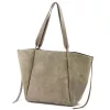 Luka 25-079 drapp női velúr bőr válltáska, shopper 50 x 34 x 17 cm