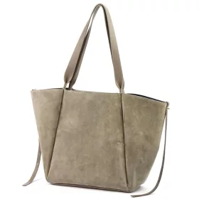   Luka 25-079 drapp női velúr bőr válltáska, shopper 50 x 34 x 17 cm