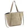 Luka 25-079 drapp női velúr bőr válltáska, shopper 50 x 34 x 17 cm