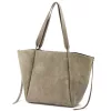 Luka 25-079 drapp női velúr bőr válltáska, shopper 50 x 34 x 17 cm