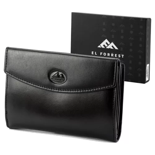 EL FORREST 866-67 RFID fekete férfi bőr pénztárca 14.5 x 9.5 x 3.5 cm