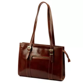 Florence 54 ZIP barna női bőr válltáska 36 x 27 x 12 cm