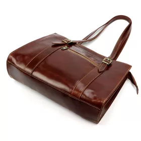 Florence 54 ZIP barna női bőr válltáska 36 x 27 x 12 cm