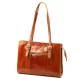 Florence 54 ZIP konyakbarna női bőr válltáska 36 x 27 x 12 cm