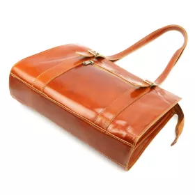   Florence 54 ZIP konyakbarna női bőr válltáska 36 x 27 x 12 cm