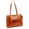 Florence 54 ZIP konyakbarna női bőr válltáska 36 x 27 x 12 cm