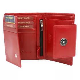   Peterson PTN 70616-9 NGV RFID piros női bőr pénztárca 12.5 x 10 x 2.5 cm