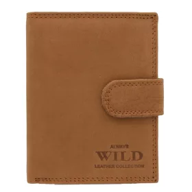   Wild CZ-04L-HLF-1719 RFID férfi barna bőr pénztárca 9.5 x 12.5 x 2.5 cm