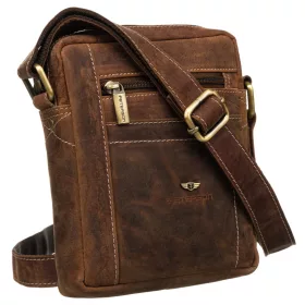   Peterson PTN 2505840-NSH barna férfi bőr oldaltáska 16 x 21 x 6 cm