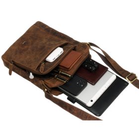   Peterson PTN RIVER-NSH barna férfi bőr oldaltáska 24 x 28.5 x 7 cm