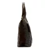 Luka 26-026 sötétbarna női krokodil mintás bőr válltáska, shopper 40 x 36 x 19 cm