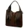 Luka 26-010 CROCO női, sötétbarna krokodil mintás velúr bőr válltáska 34 x 34 x 13 cm