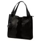 Luka 26-010 CROCO női, fekete krokodil mintás velúr bőr válltáska 34 x 34 x 13 cm