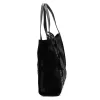 Luka 26-010 CROCO női, fekete krokodil mintás velúr bőr válltáska 34 x 34 x 13 cm