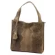 Luka 26-010 CROCO női, taupe krokodil mintás velúr bőr válltáska 34 x 34 x 13 cm
