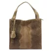 Luka 26-010 CROCO női, taupe krokodil mintás velúr bőr válltáska 34 x 34 x 13 cm