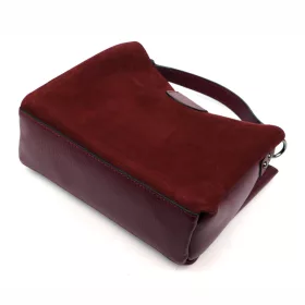   Luka 26-009 bordó női velúr bőr kézitáska 26 x 21 x 11 cm