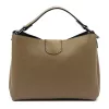 Luka 26-009 taupe női velúr bőr kézitáska 26 x 21 x 11 cm