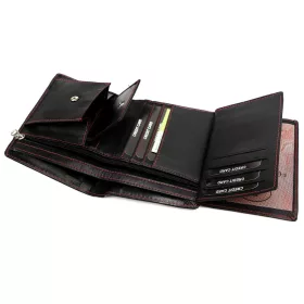   Money Kepper CC 5400 fekete-piros férfi bőr pénztárca 9.5 x 13 x 2 cm