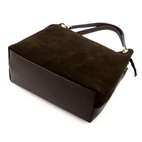   Luka 26-022 sötétbarna női bőr válltáska 35 x 30 x 16 cm