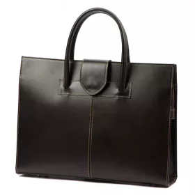   Camilla 778 sötétbarna női bőr aktatáska 40 x 30 x 10 cm