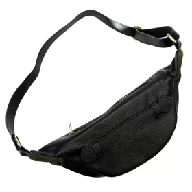   Luka 26-020 fekete női bőr övtáska, crossbody 38 x 17 x 15 cm