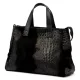 Luka 26-034 CROCO fekete krokodil mintás női bőr kézitáska 40 x 28 x 15 cm