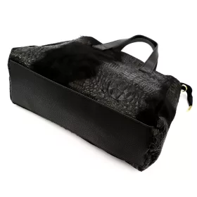   Luka 26-034 CROCO fekete krokodil mintás női bőr kézitáska 40 x 28 x 15 cm