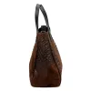 Luka 26-034 CROCO sötétbarna női krokodil mintás velúr bőr kézitáska 40 x 28 x 15 cm