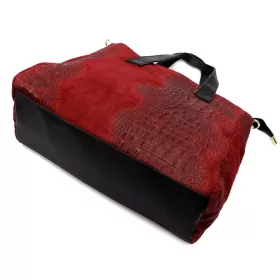   Luka 26-034 CROCO bordó női bőr kézitáska 40 x 28 x 15 cm