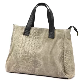   Luka 26-034 CROCO taupe női bőr kézitáska 40 x 28 x 15 cm