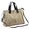 Luka 26-034 CROCO taupe női bőr kézitáska 40 x 28 x 15 cm