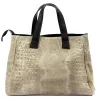 Luka 26-034 CROCO taupe női bőr kézitáska 40 x 28 x 15 cm