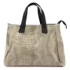 Luka 26-034 CROCO taupe női bőr kézitáska 40 x 28 x 15 cm