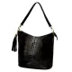Luka 26-027 CROCO női, fekete krokodil mintás bőr válltáska 26 x 26 x 16 cm
