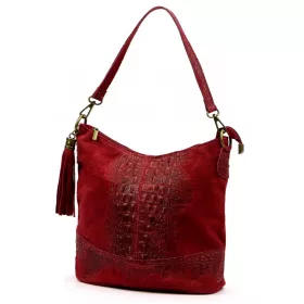   Luka 26-027 CROCO bordó női bőr válltáska 26 x 26 x 16 cm