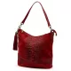 Luka 26-027 CROCO bordó női bőr válltáska 26 x 26 x 16 cm