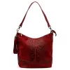 Luka 26-027 CROCO bordó női bőr válltáska 26 x 26 x 16 cm