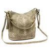 Luka 26-027 CROCO női bőr homok színű válltáska 26 x 26 x 16 cm
