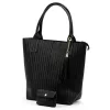 Luka 26-028 fekete női bőr válltáska, shopper 42 x 35 x 16 cm