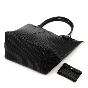   Luka 26-028 fekete női bőr válltáska, shopper 42 x 35 x 16 cm