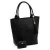 Luka 26-028 fekete női bőr válltáska, shopper 42 x 35 x 16 cm