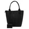 Luka 26-028 fekete női bőr válltáska, shopper 42 x 35 x 16 cm